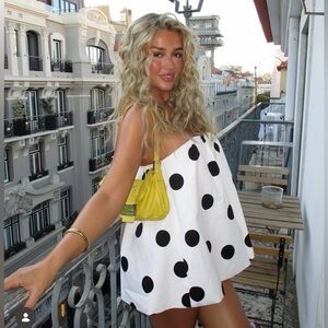 Zara Polka Dot Strapless mini Dress
